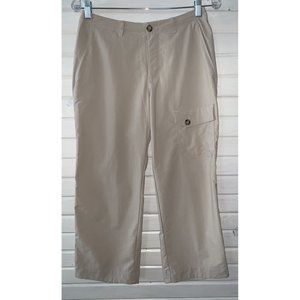 Columbia GRT Sz 6 Women’s Khaki Nylon Blend Cropped Hiking Pants Pockets EUC